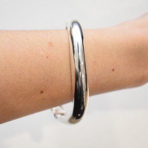 PD New Wave Silver Curved Bangle Bracelet